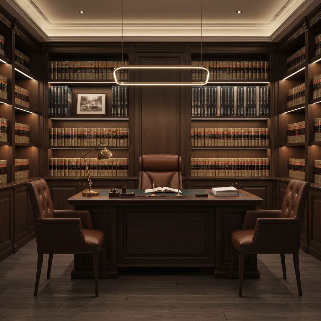 Interior do escritório de advocacia Elia Advogados em São Paulo, ambiente profissional com mobiliário elegante